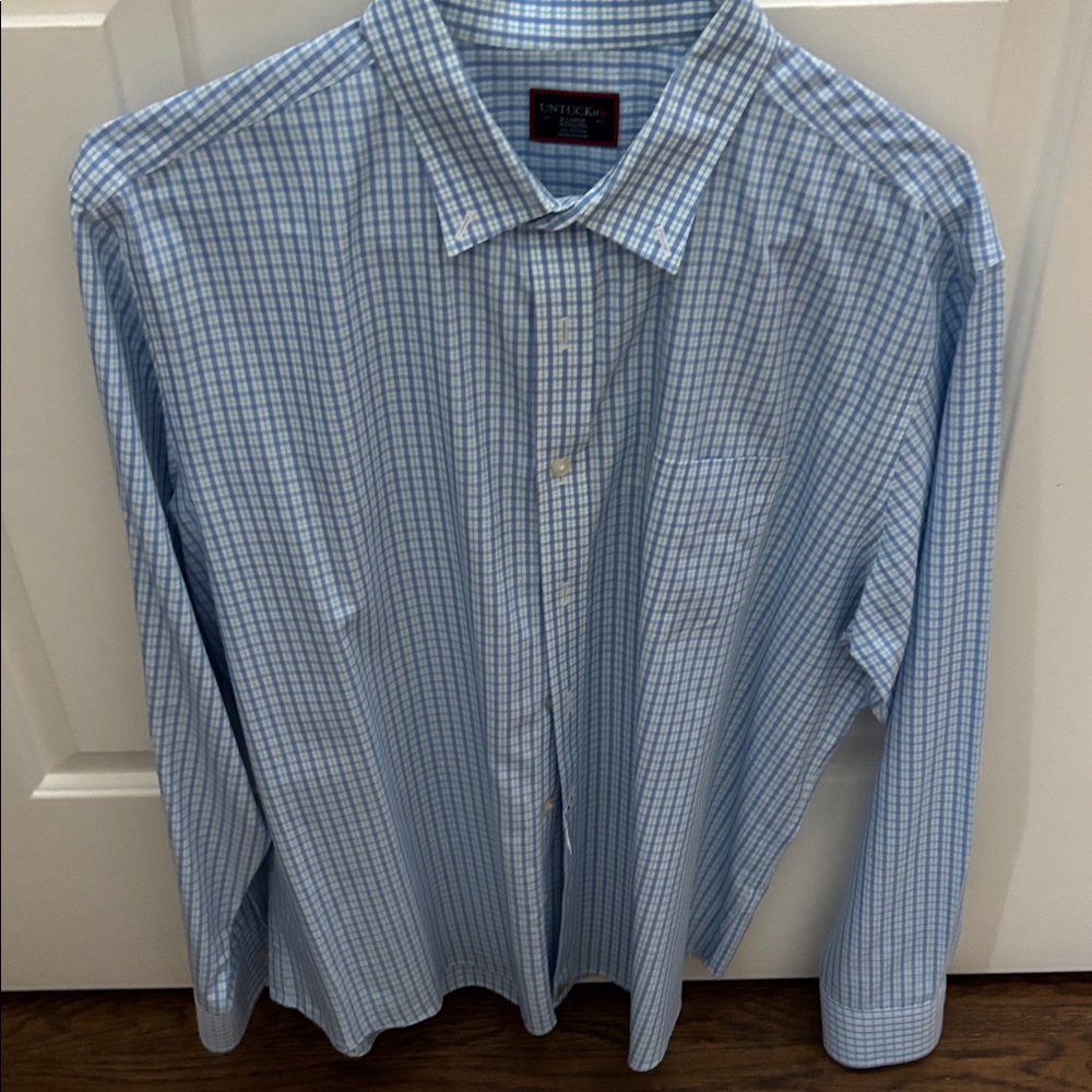 UNTUCKit Light Blue Plaid Shirt